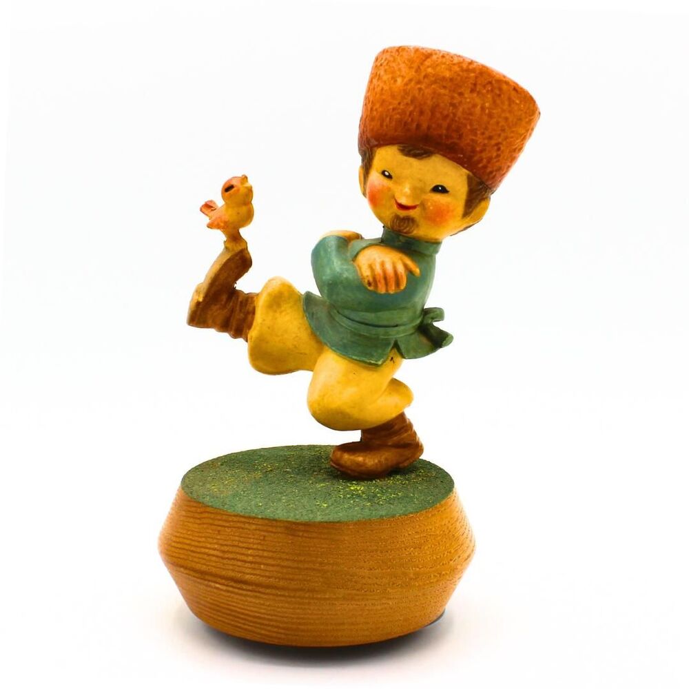 Vintage ANRI Wood Music Box Russian Cossack Boy Juan Ferrandiz Made in Italy